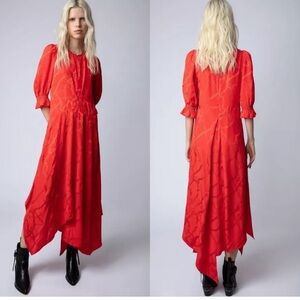 Elegant Red Women's Dress zadig voltaire XS ranage jac chains modest